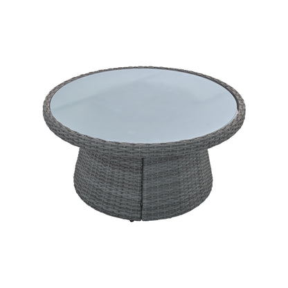 10-Piece Outdoor Sectional Half Round Patio Rattan Sofa Set, Light Gray