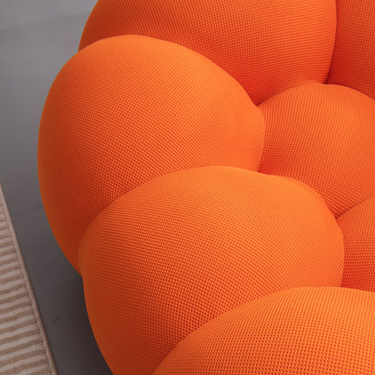 Modern Upholstered Fabric Bubble Sofa, Orange