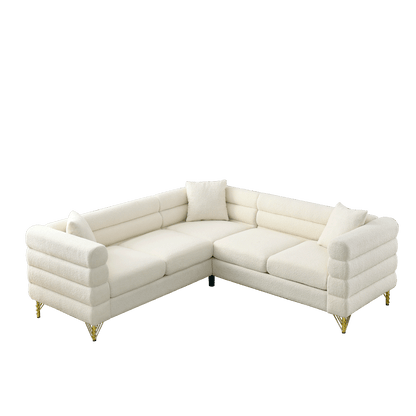 L-Shaped Sectional Couch, 5-Seater Corner Sofa
