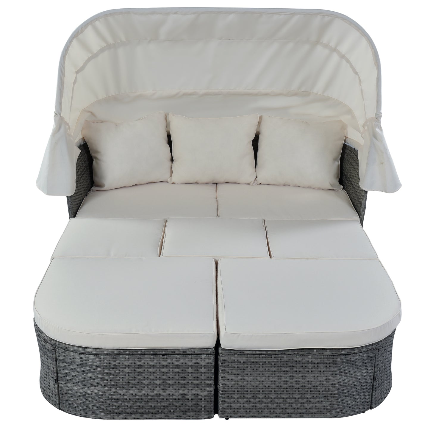 daybed/sunbed with retractable canopy set