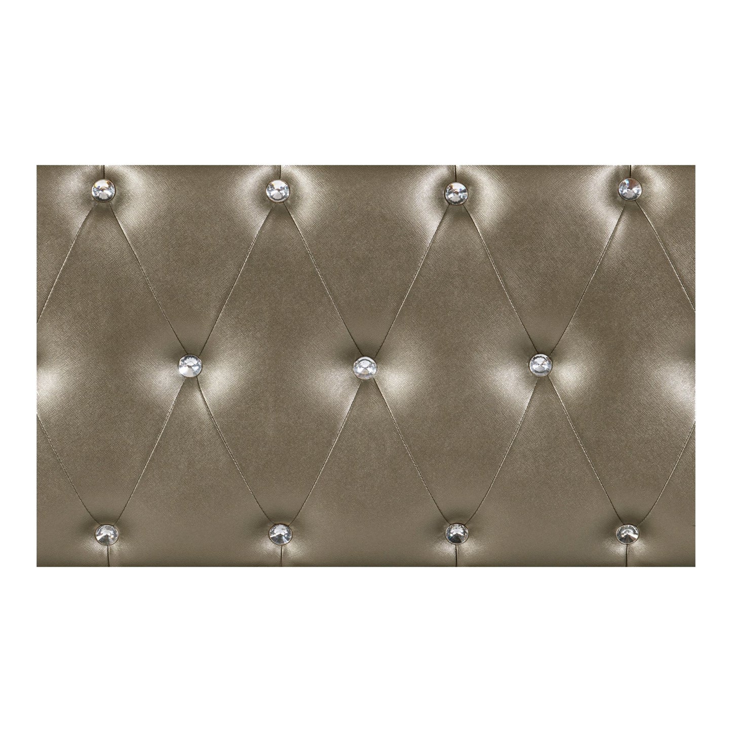 glamorous style champagne finish queen upholstered bed