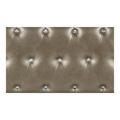 Glamorous Style Champagne Finish Queen Upholstered Bed