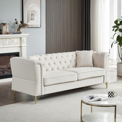 3-seater + 2-seater Combination Sofa Tufted with 4 Pillows