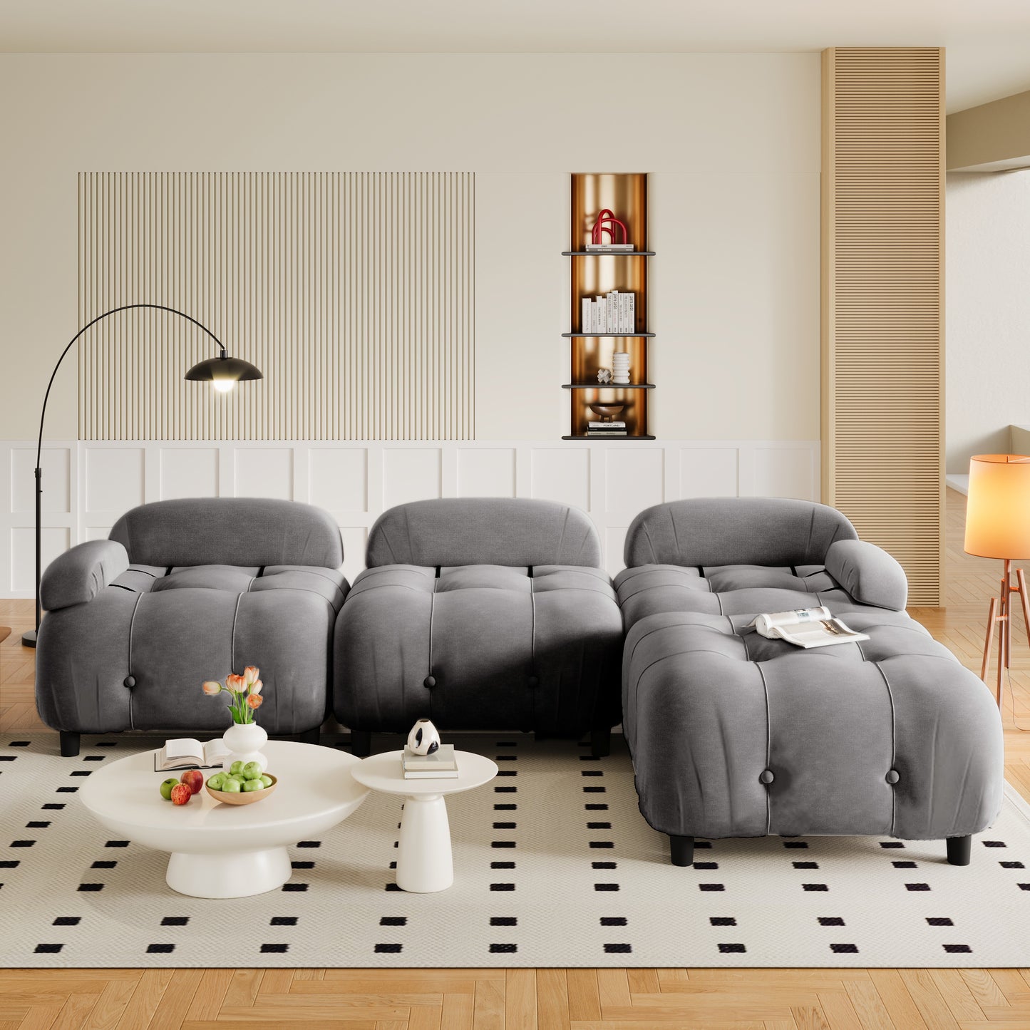 u_style upholstery modular convertible sectional sofa