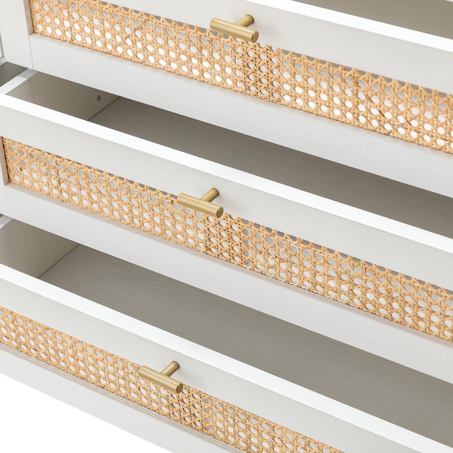 tknow 6 drawer 54"w double dresser-white