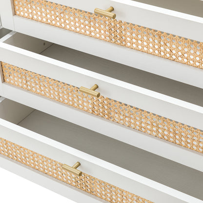 Tknow 6 Drawer 54"W Double Dresser-WHITE