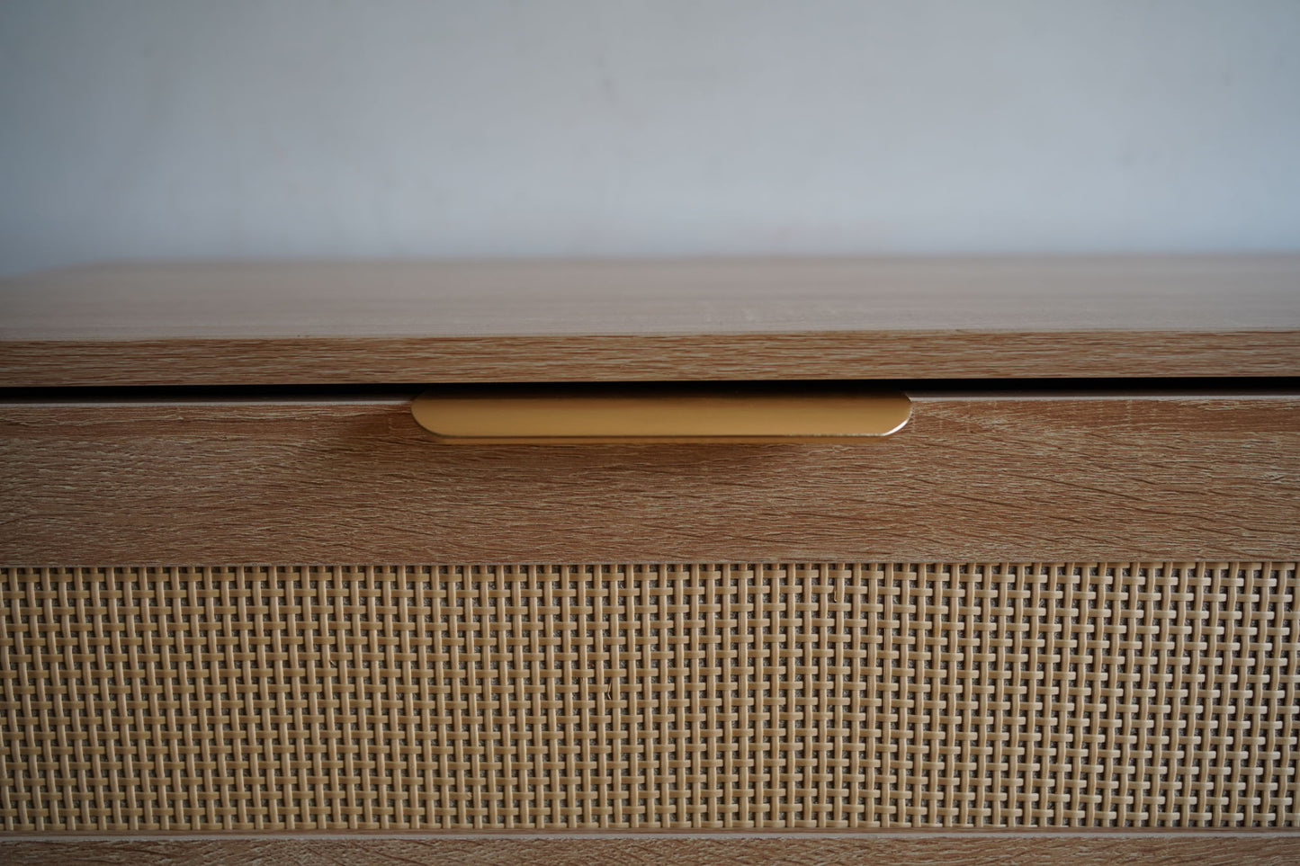 modern 6 drawer rattan dresser