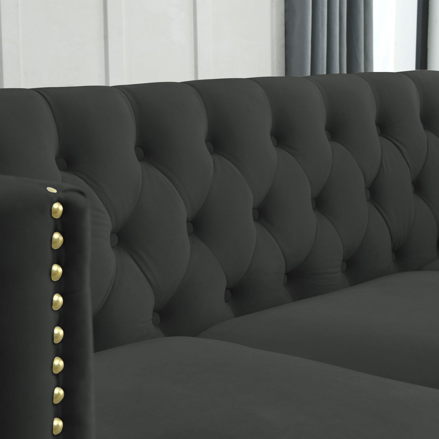 zara velvet 5-seater corner sofas