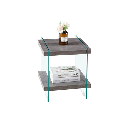 MDF End Table, Transparent/Grey