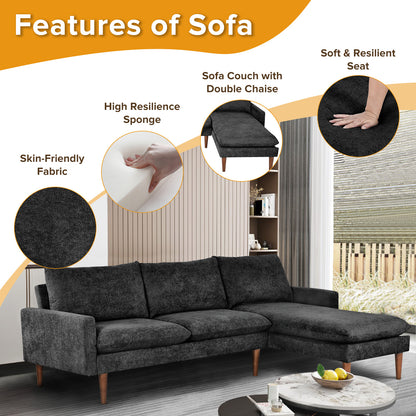 Cashmere L Shape Convertible Sectional Sofa