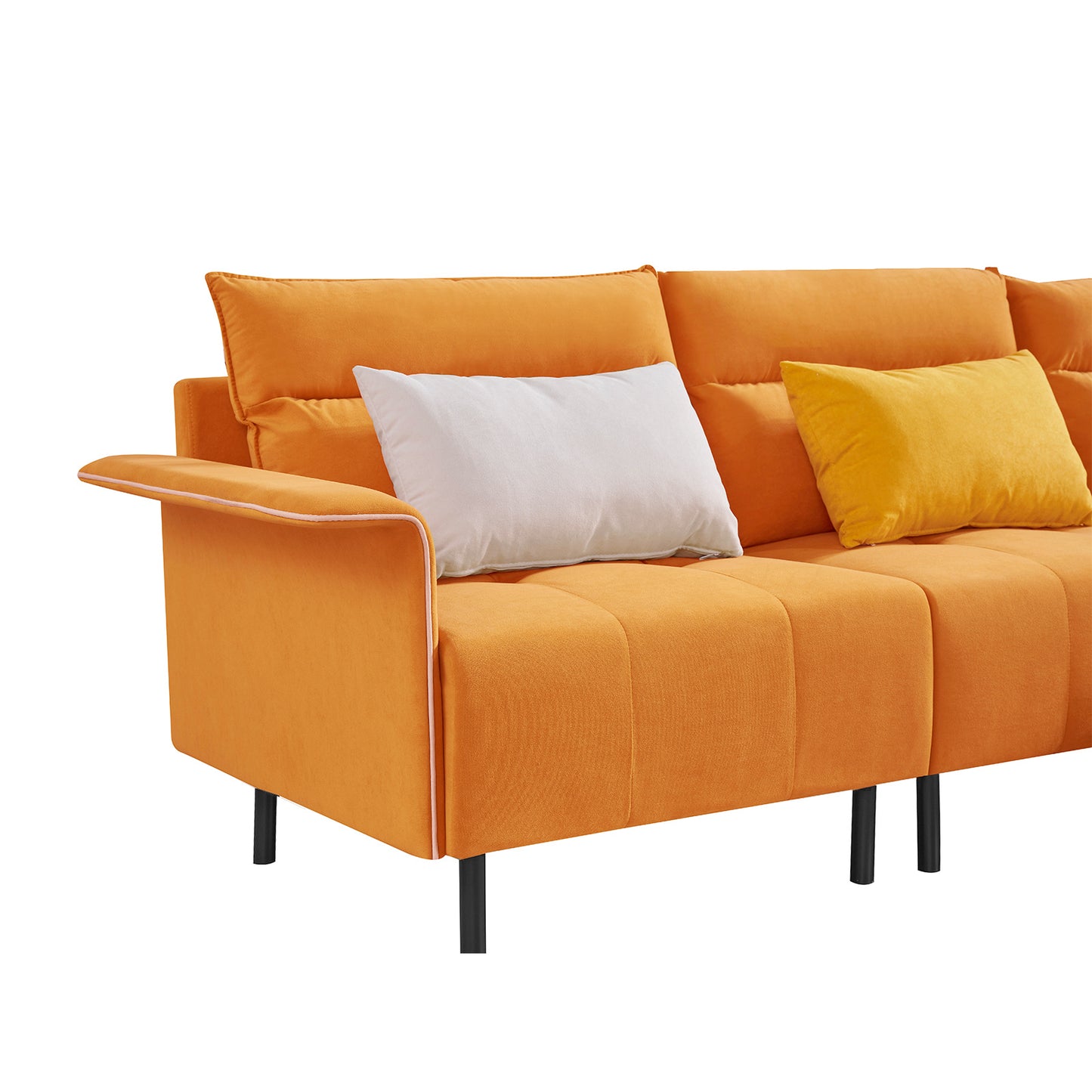u-shaped sectional sofa with 2 removeable ottoman and 4 pillows