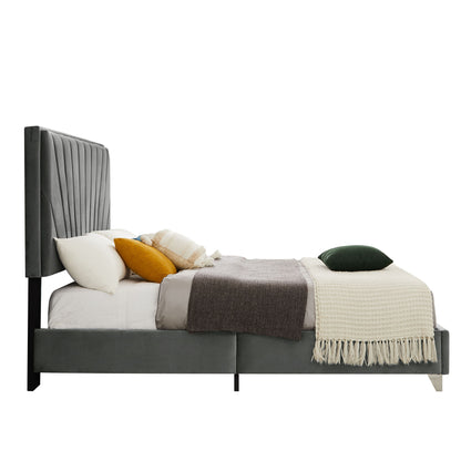 Flannelette Beautiful line stripe cushion headboard, Grey