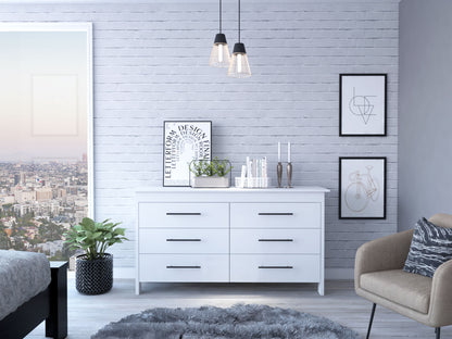 6 Drawer Double Dresser Wezz, Bedroom, White