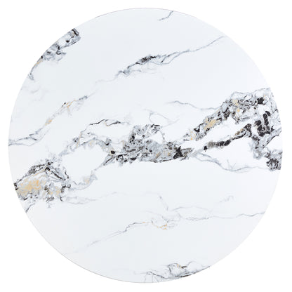 Faux Marble Round Dining Table