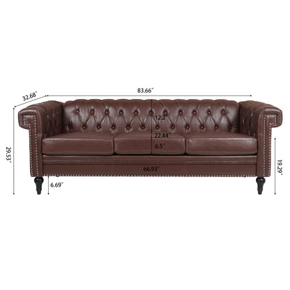 Traditional Chesterfield Square Arm Sofa