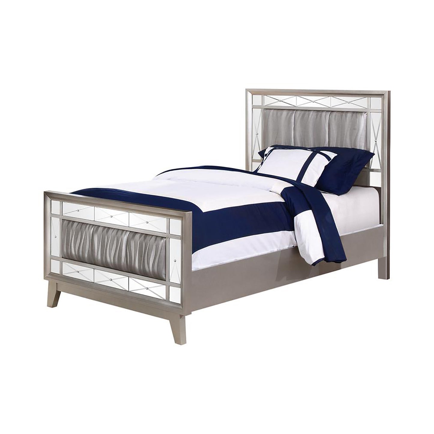 milan metallic twin mercury bed