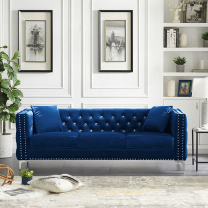 Modern Velvet Tufted Set with 2 Pillows Included