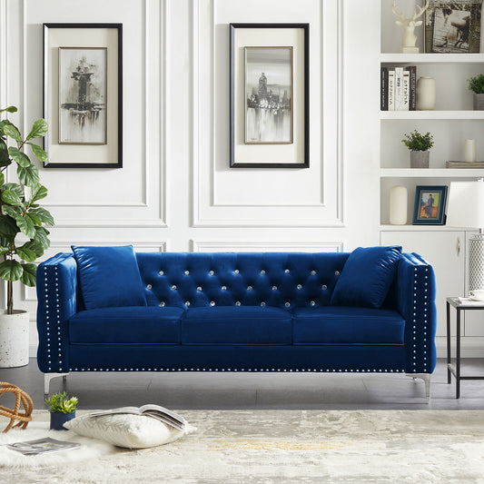 Modern Velvet Tufted Set with 2 Pillows Included