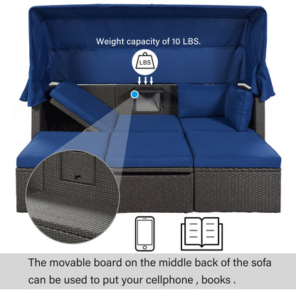 Betty Rectangle Daybed with Retractable Canopy