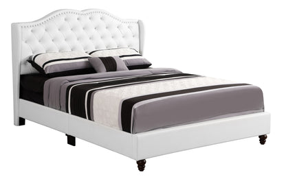 Joy Upholstered Bed , White