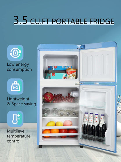 KRIB BLING 3.5Cu.Ft Compact Refrigerator Mini Fridge with Freezer
