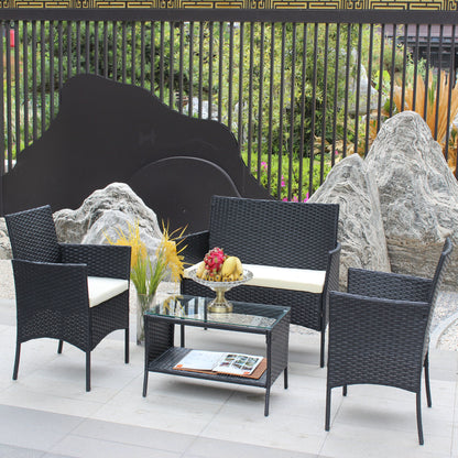 4 PC Rattan Patio Set