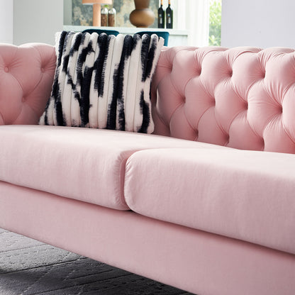 Chesterfield Modern Tufted Velvet Sofa, Pink