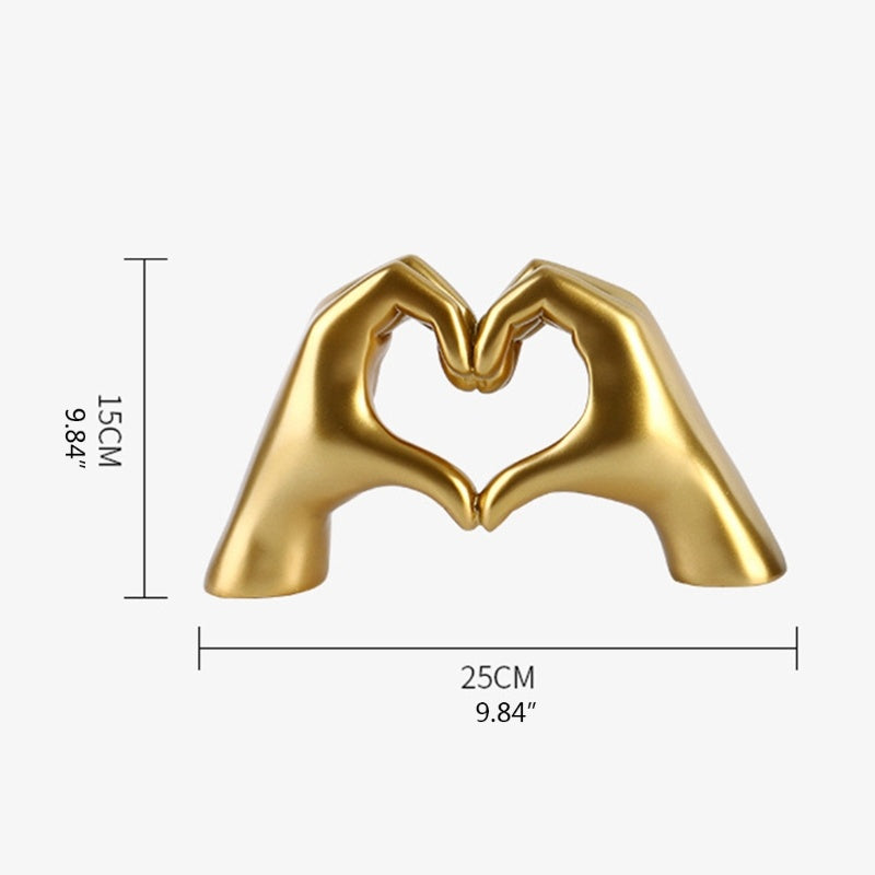 nordic heart gesture sculpture