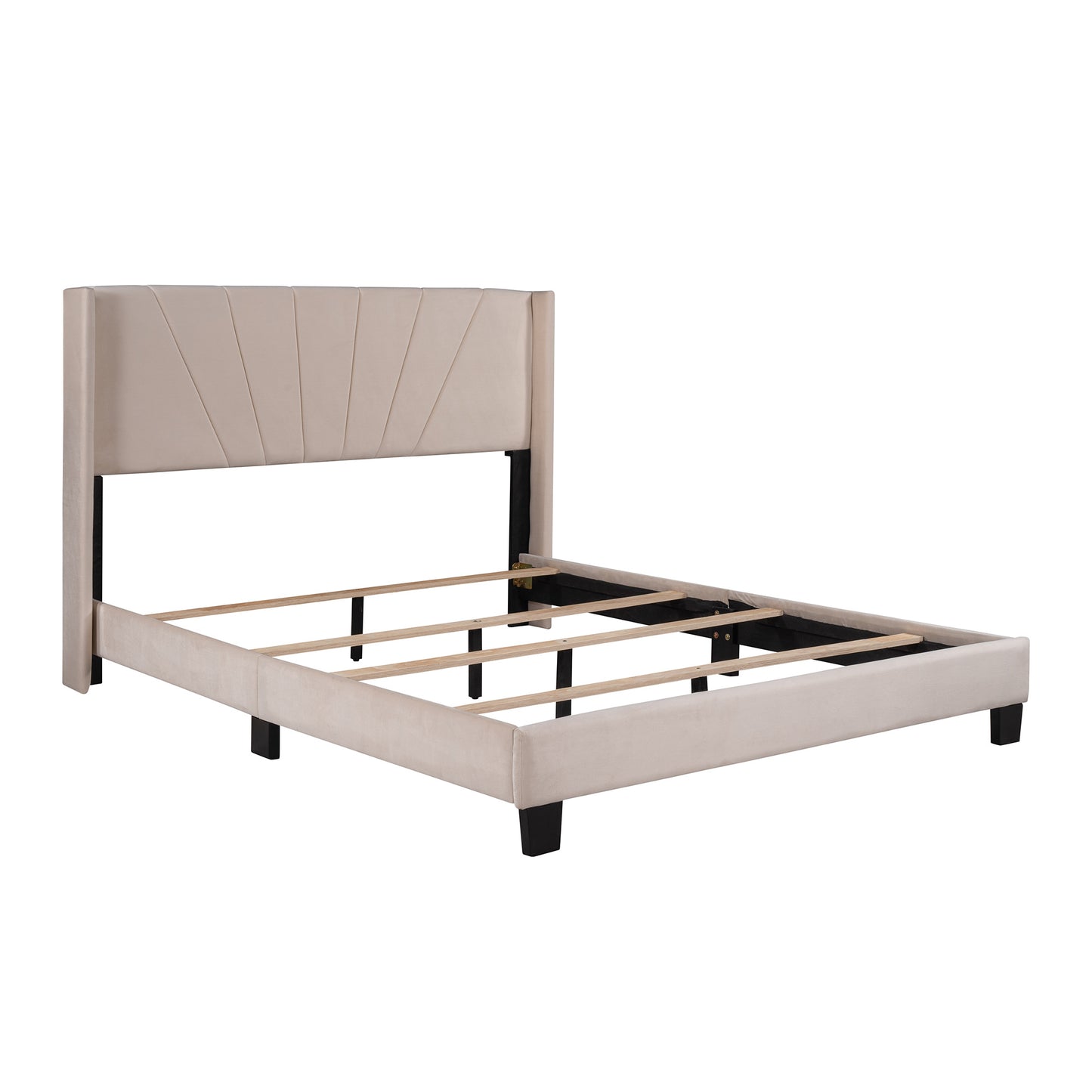 velvet upholstered king platform bed