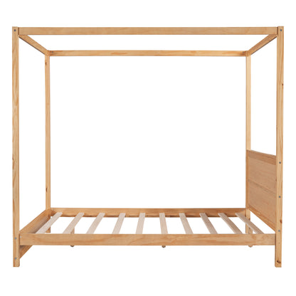 Modern Canopy Platform Bed with Headboard