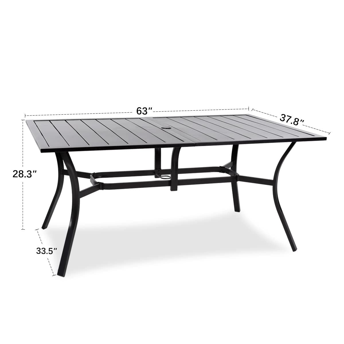 meooem patio dining set, black