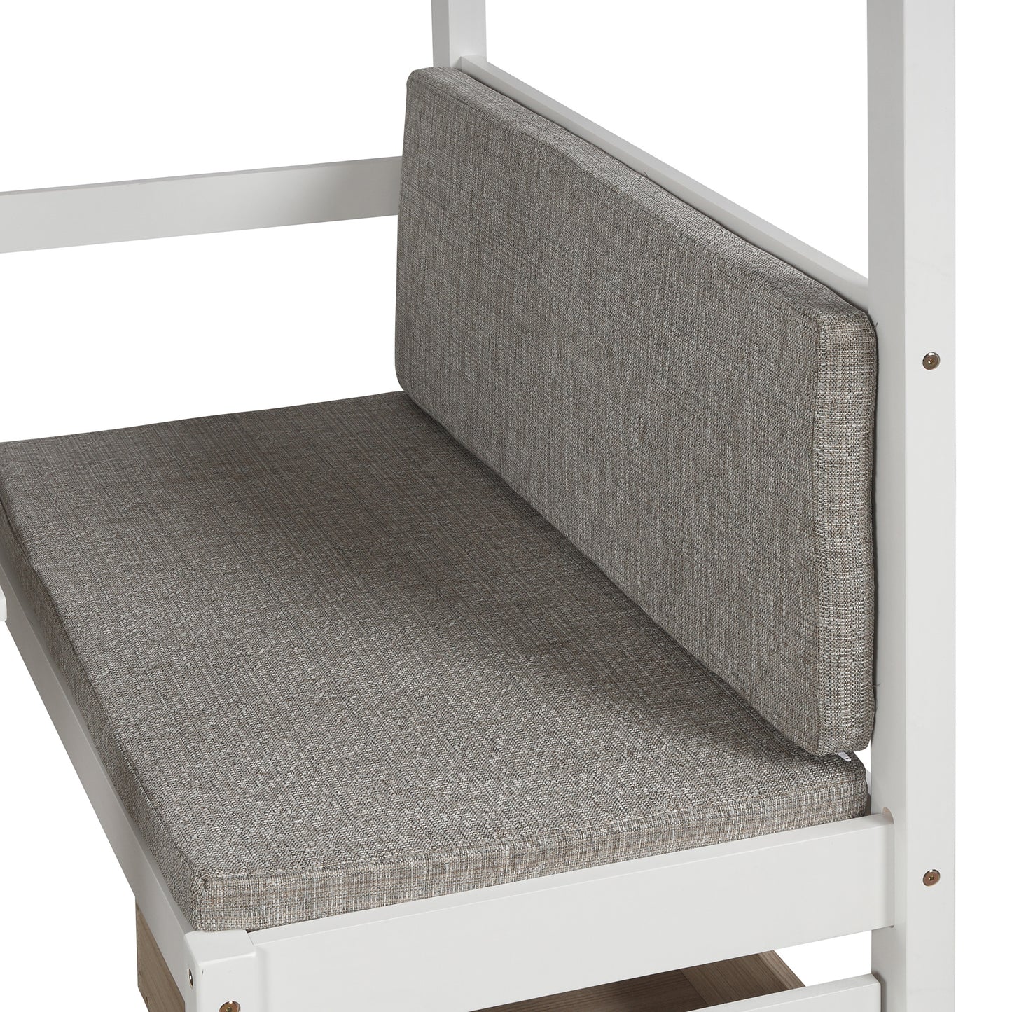 functional loft bed twin size,white
