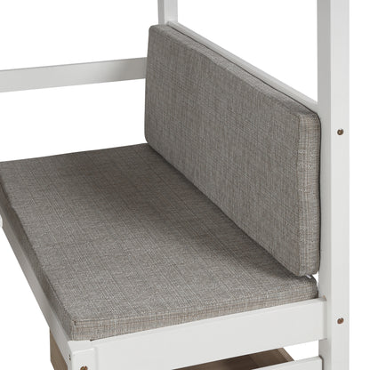 Functional Loft Bed Twin Size,White