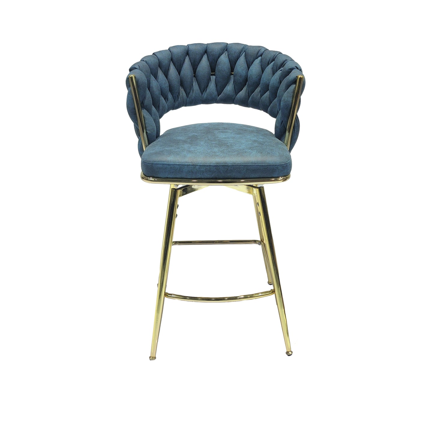 bar chair suede woven bar stool set of 4, blue