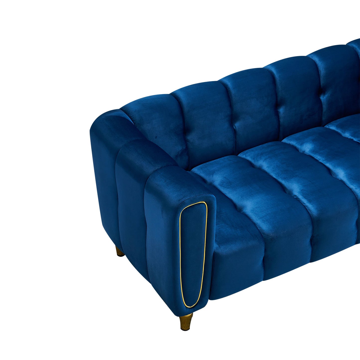 dani modern velvet sofa, blue