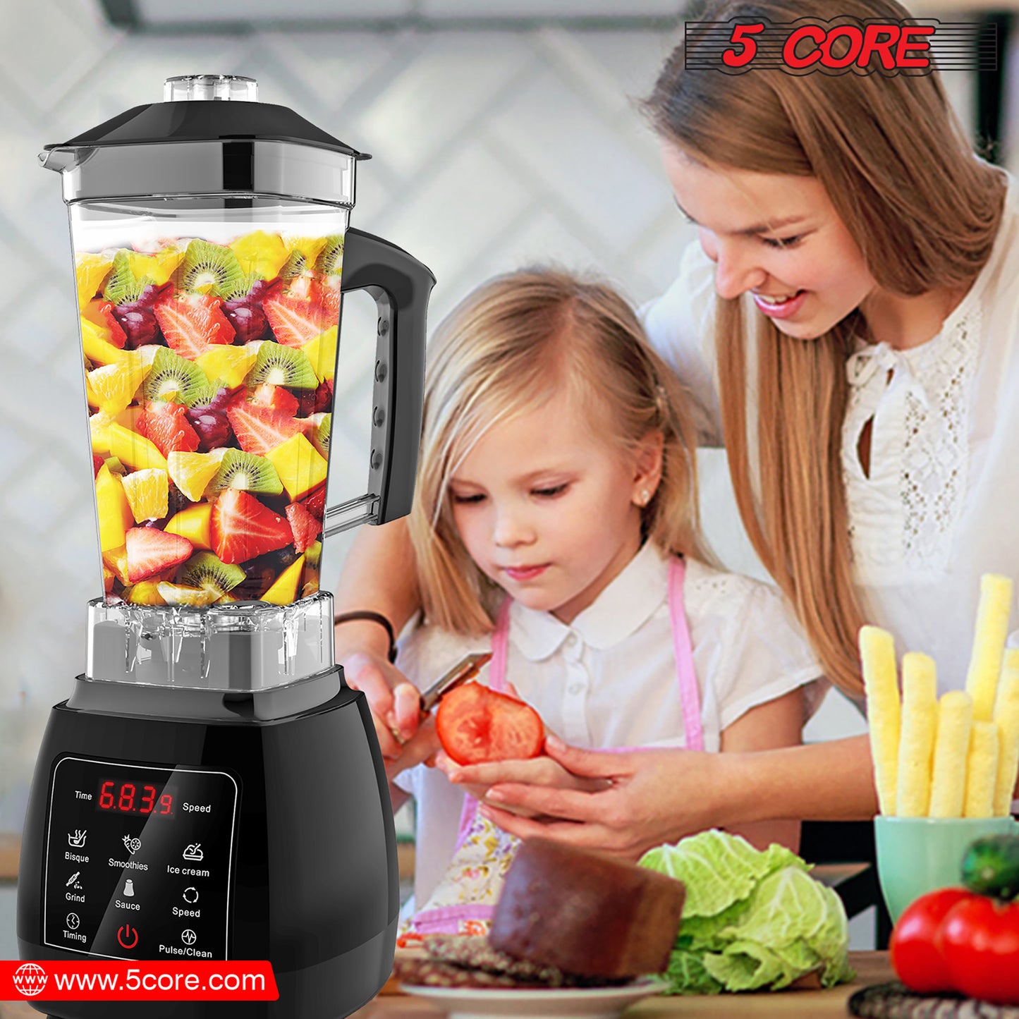 5 core 2l professional touch screen blender