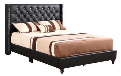 Julie Queen Upholstered Bed , BLACK