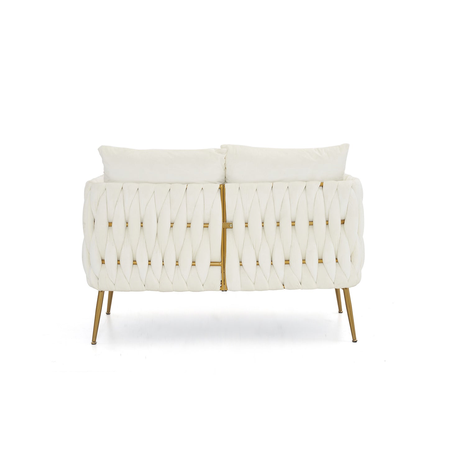 2 pieces velvet sofa couch set, cream white velvet