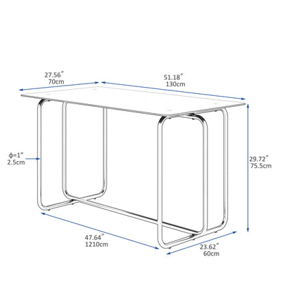 5-piece Rectangle Dining Table Set -Tempered Glass, Black