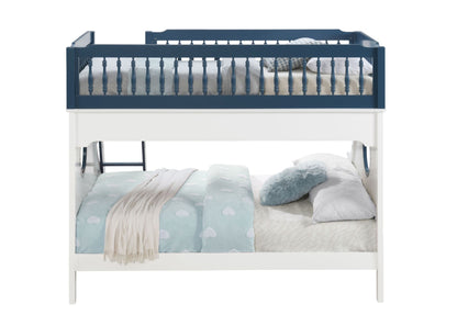 ACME Farah Twin/Full Bunk Bed, Navy Blue & White Finish