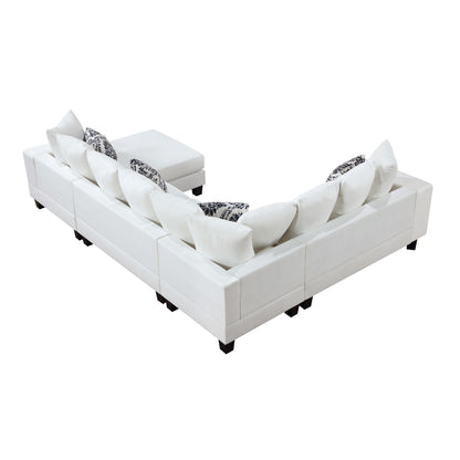 Elegant Velvet Corner Couch with Lots of Pillows