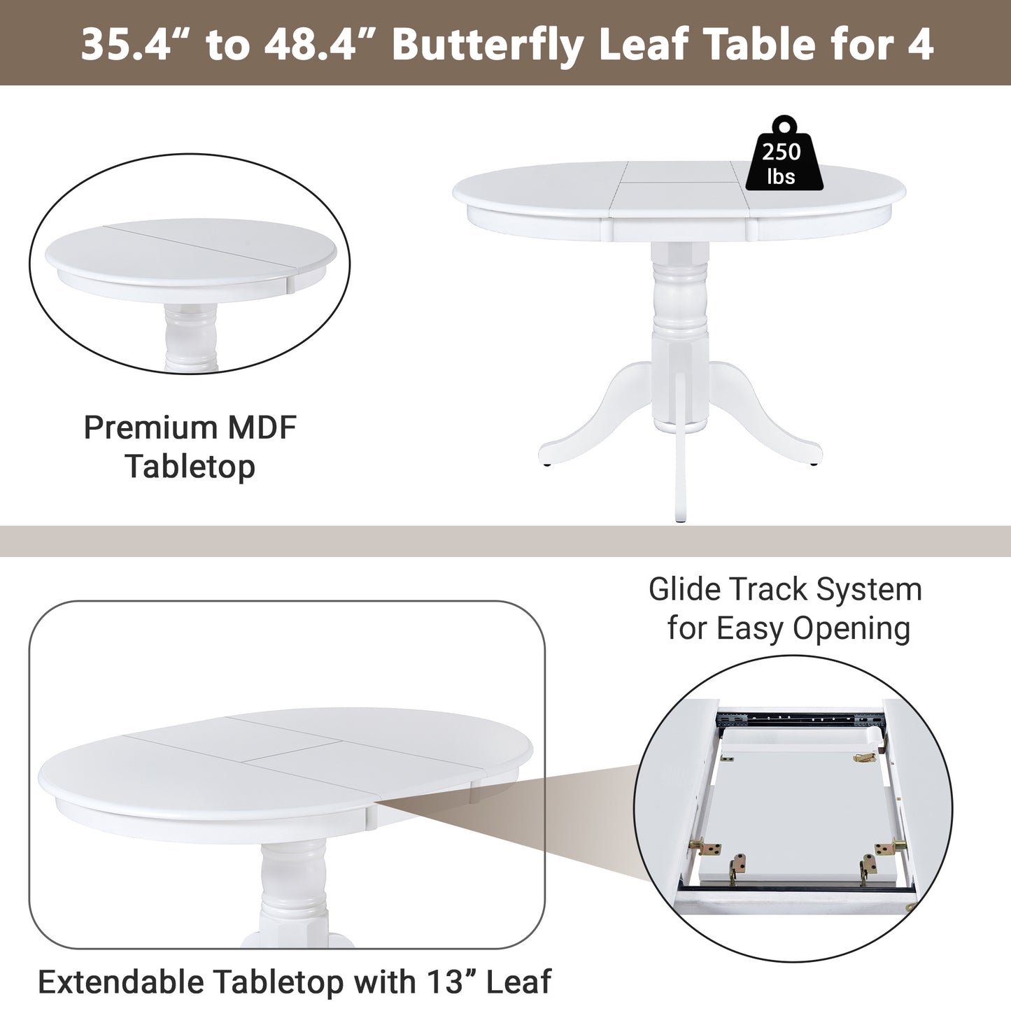 mid-century 5-piece dining table set