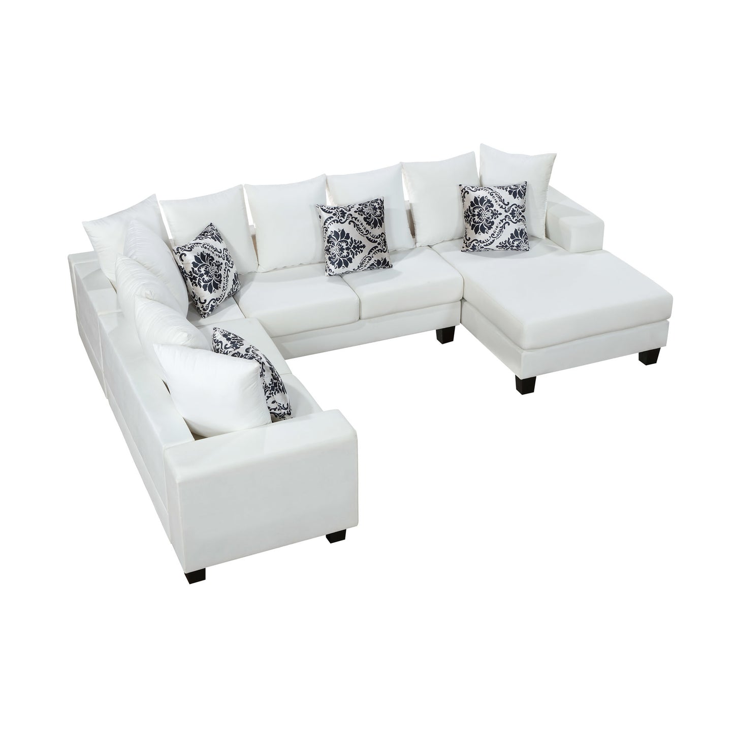 elegant velvet corner couch with lots of pillows