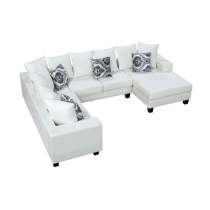 Elegant Velvet Corner Couch with Lots of Pillows