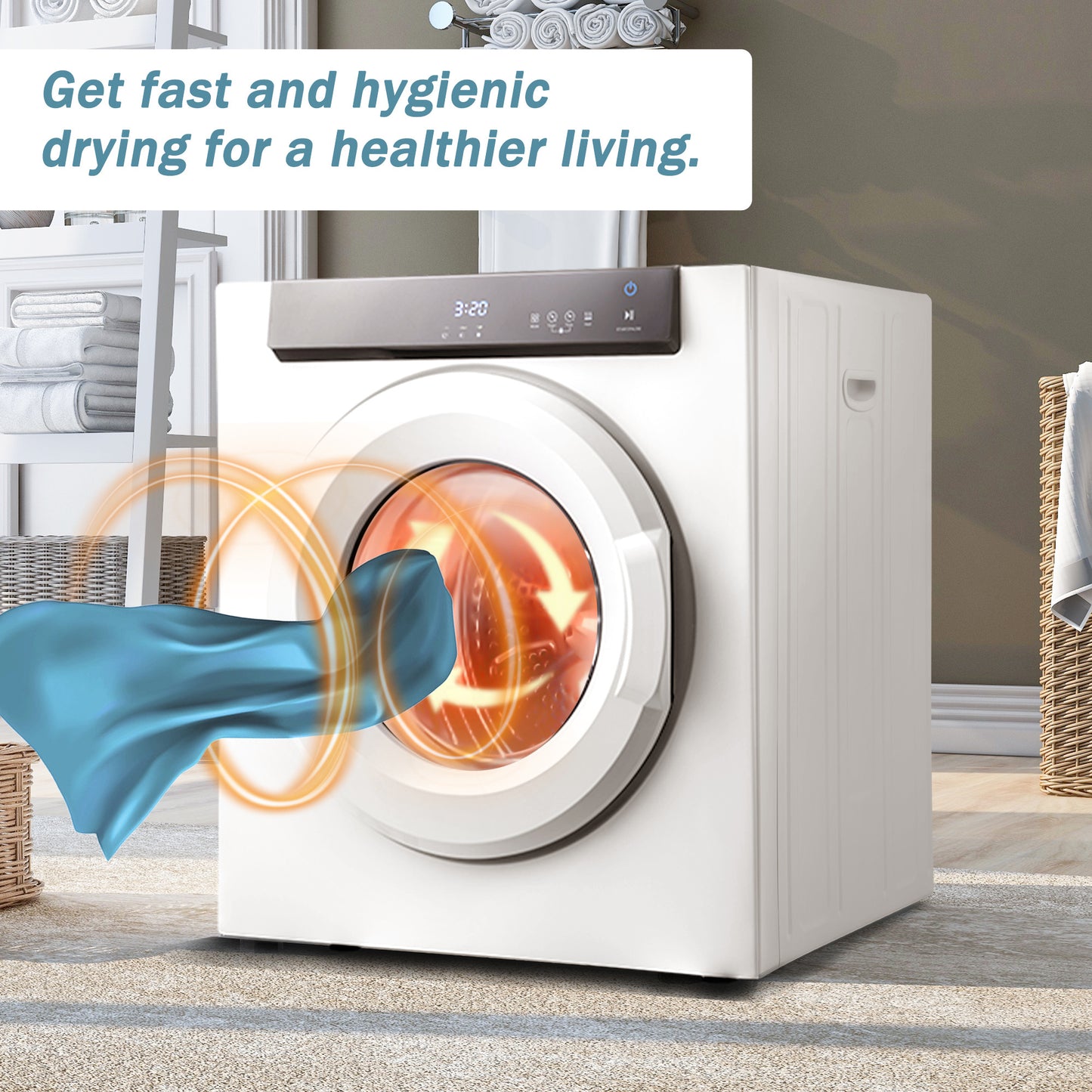touch screen electric portable clothes dryer