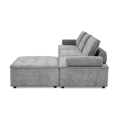Chenille L-Shape Modular Sectional Sofa