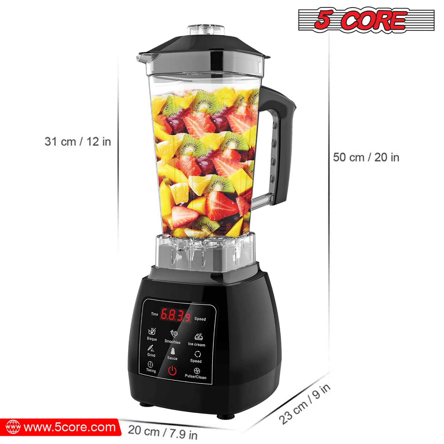 5 core 2l professional touch screen blender
