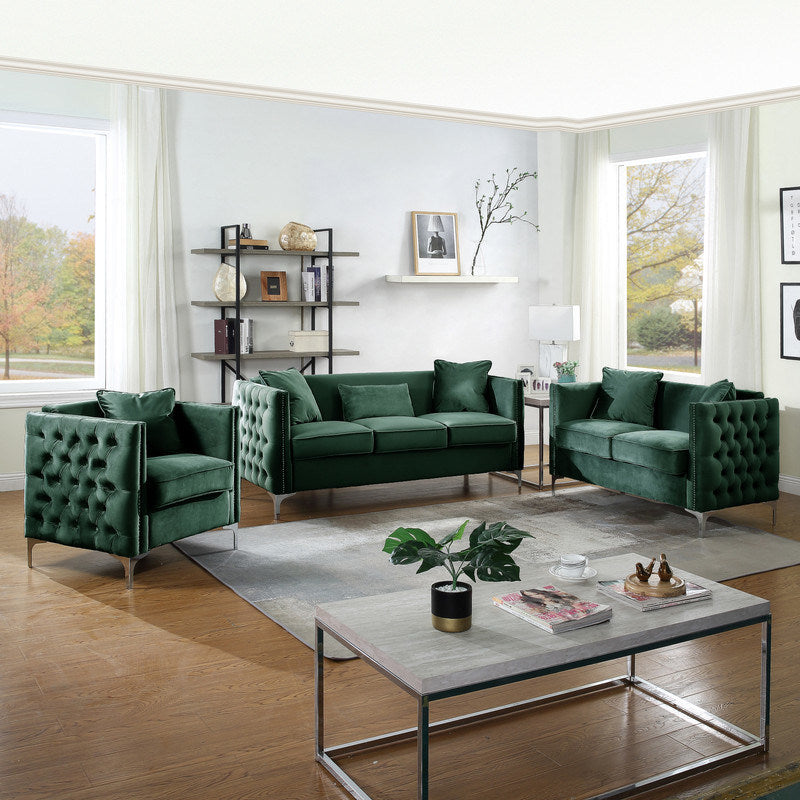 bayberry green velvet sofa