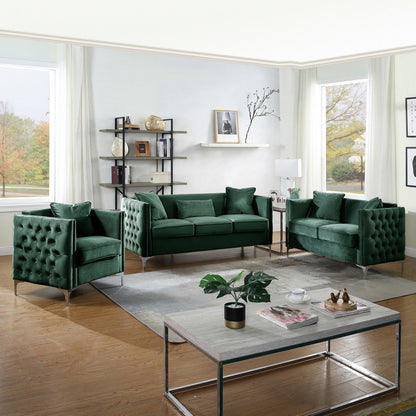 Bayberry Green Velvet Sofa