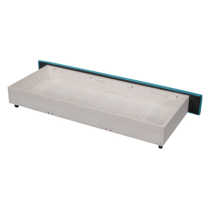 Queen Size Storage Bed Velvet Upholstered Platform Bed with a Big Drawer - Beige